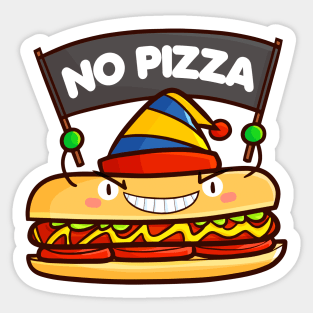 Hotdog No Pizza Sticker